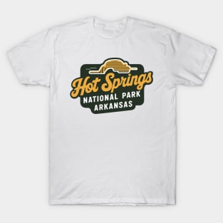 Hot Springs National Park Travel Art Badge T-Shirt